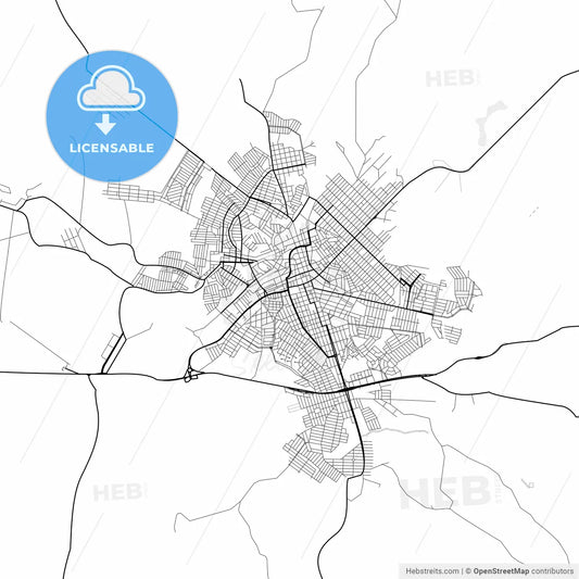 Vector PDF map of Passos, Brazil