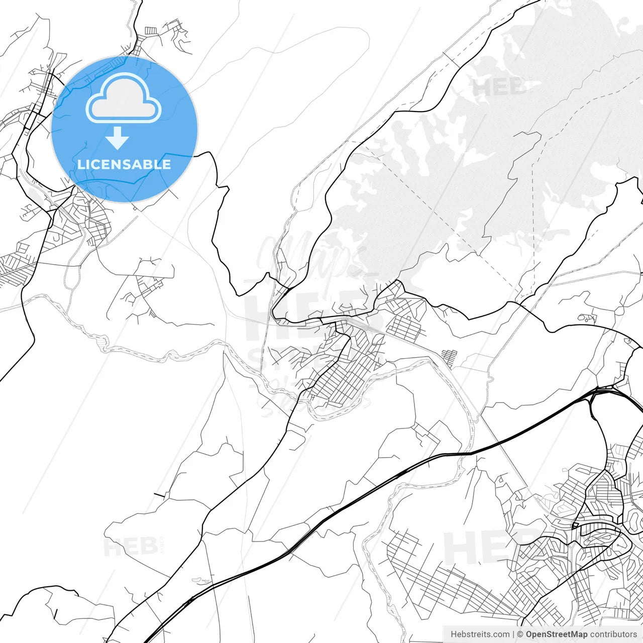 Vector PDF map of Japeri, Brazil