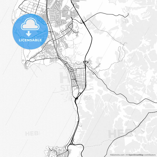Vector PDF map of Coronel, Chile