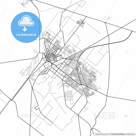 Vector PDF map of Sargodha, Pakistan