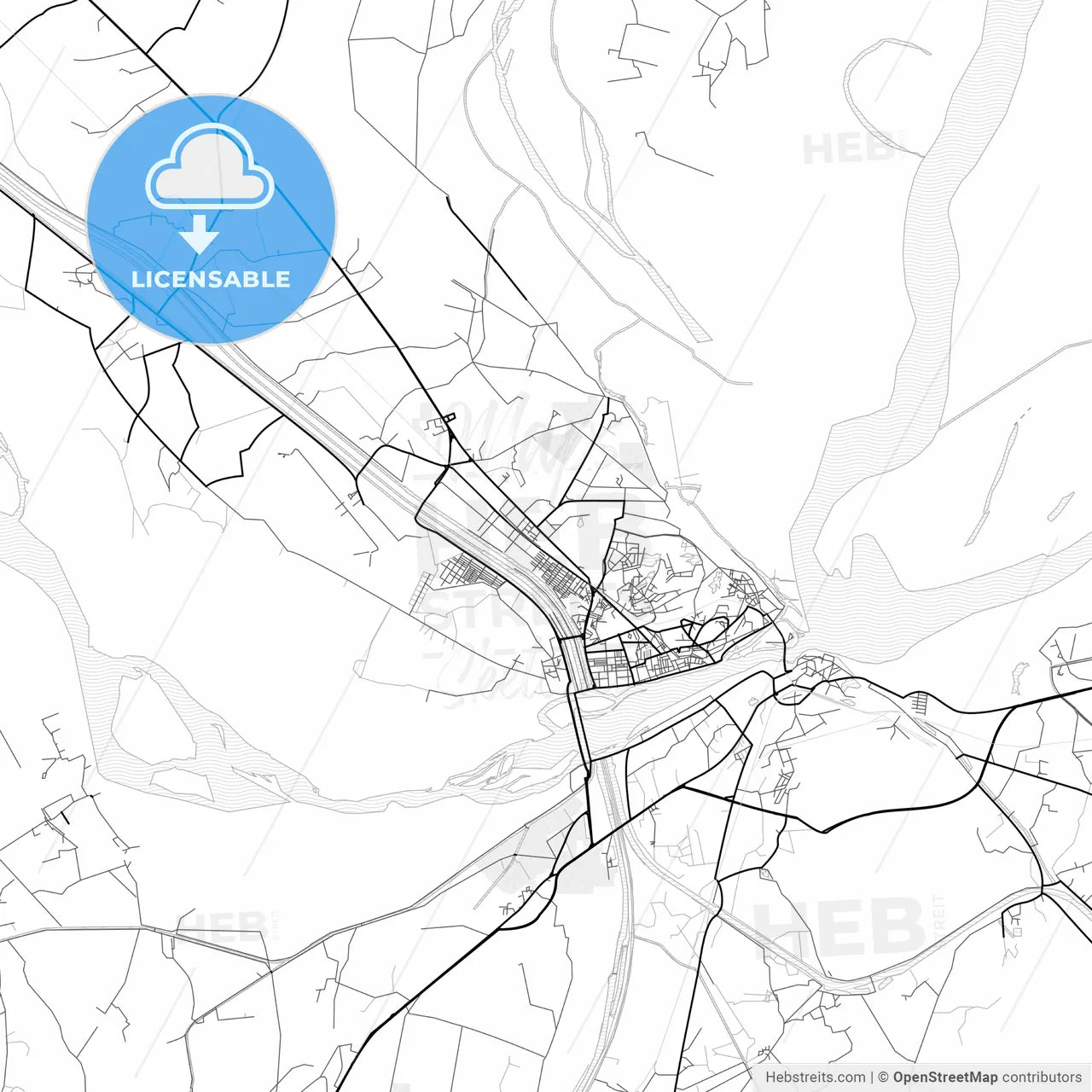 Vector PDF map of Sukkur, Pakistan