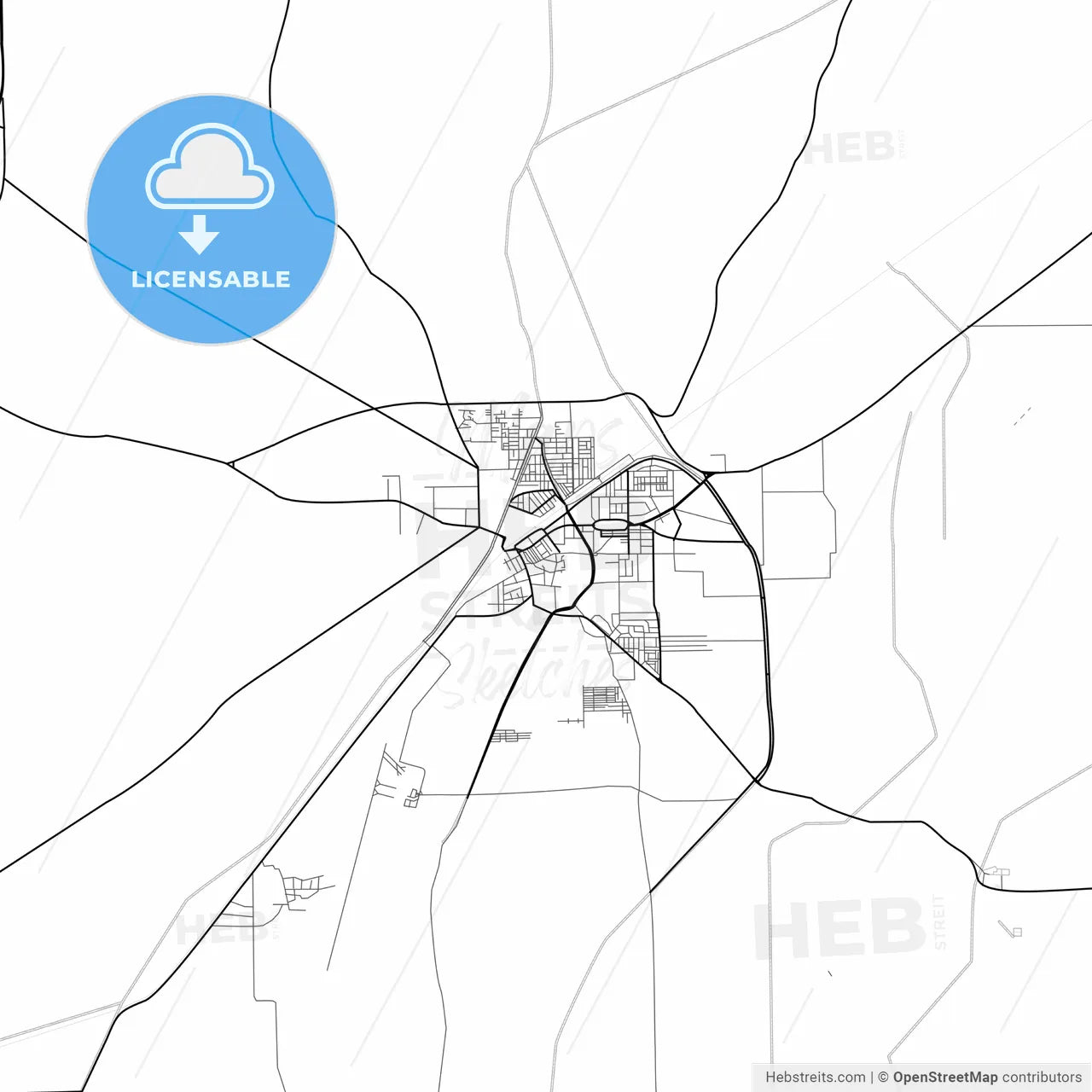 Vector PDF map of Rahim Yar Khan, Pakistan