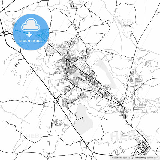Vector PDF map of Wah Cantonment, Pakistan