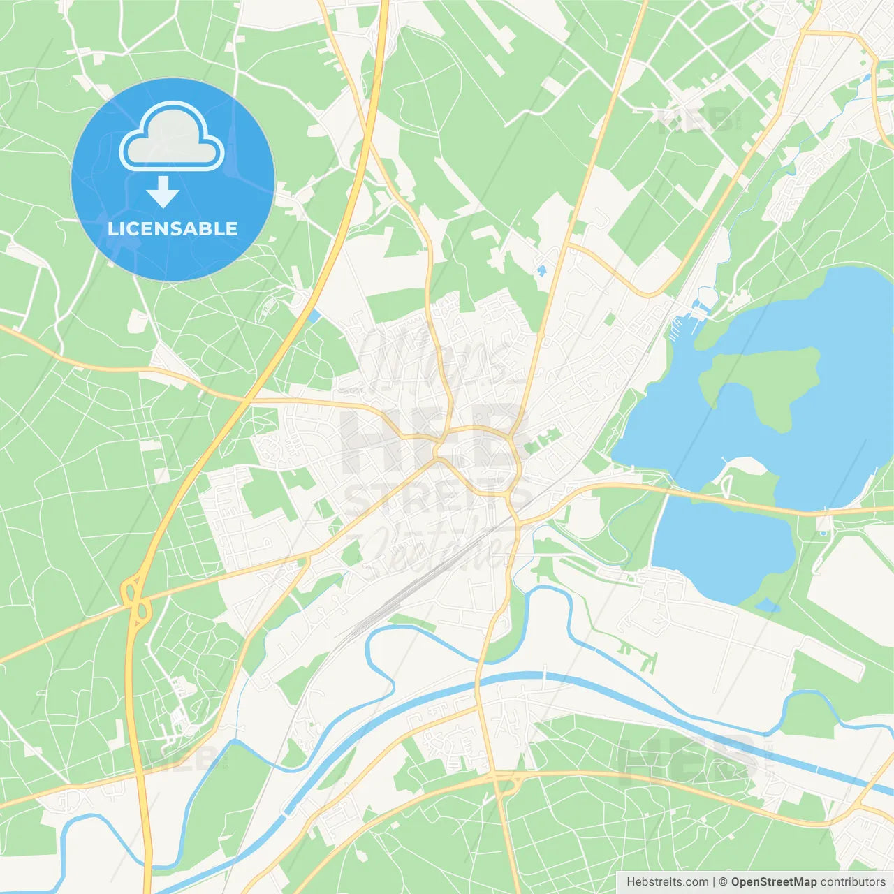 Haltern am See, Germany Vector Map - Classic Colors