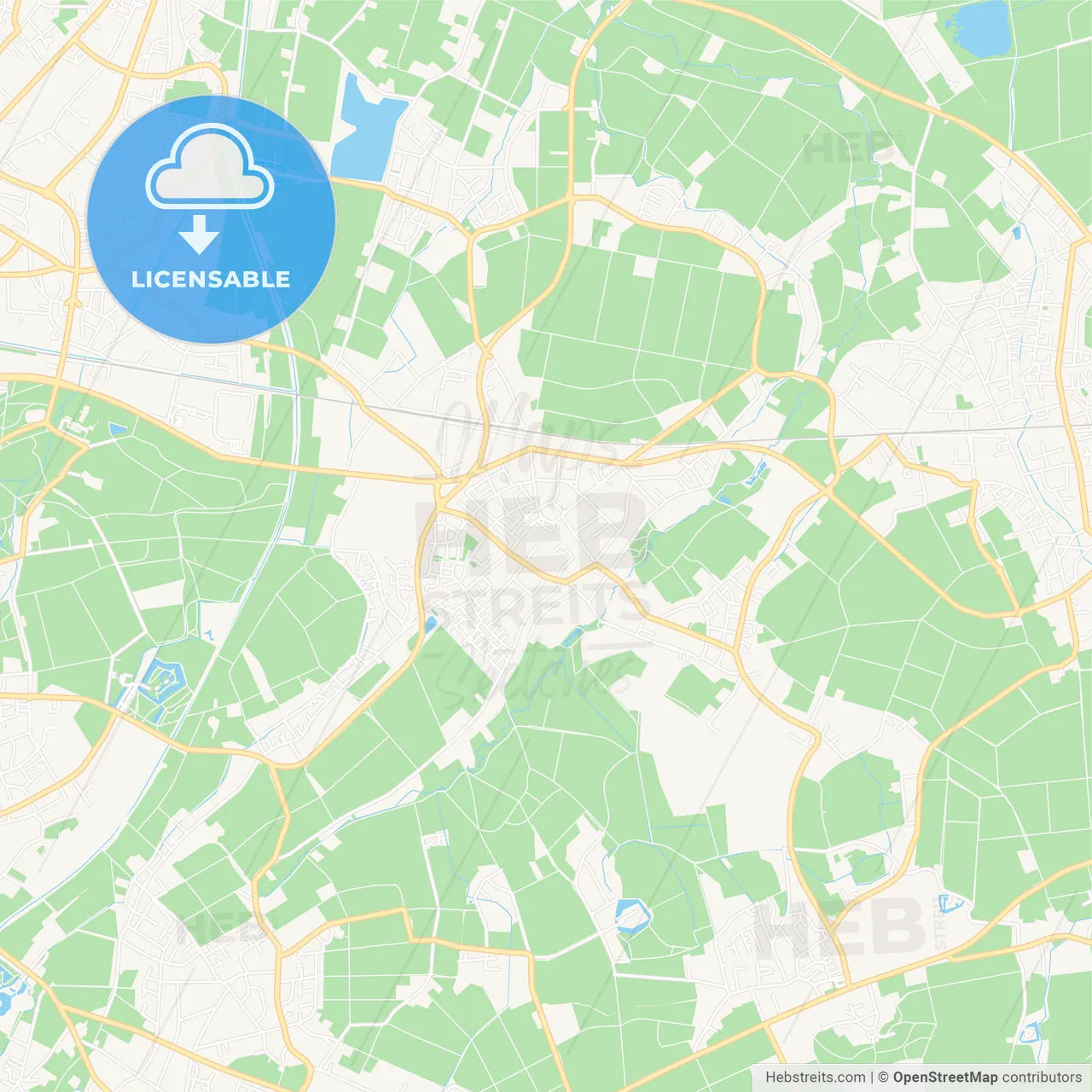 Korschenbroich, Germany Vector Map - Classic Colors