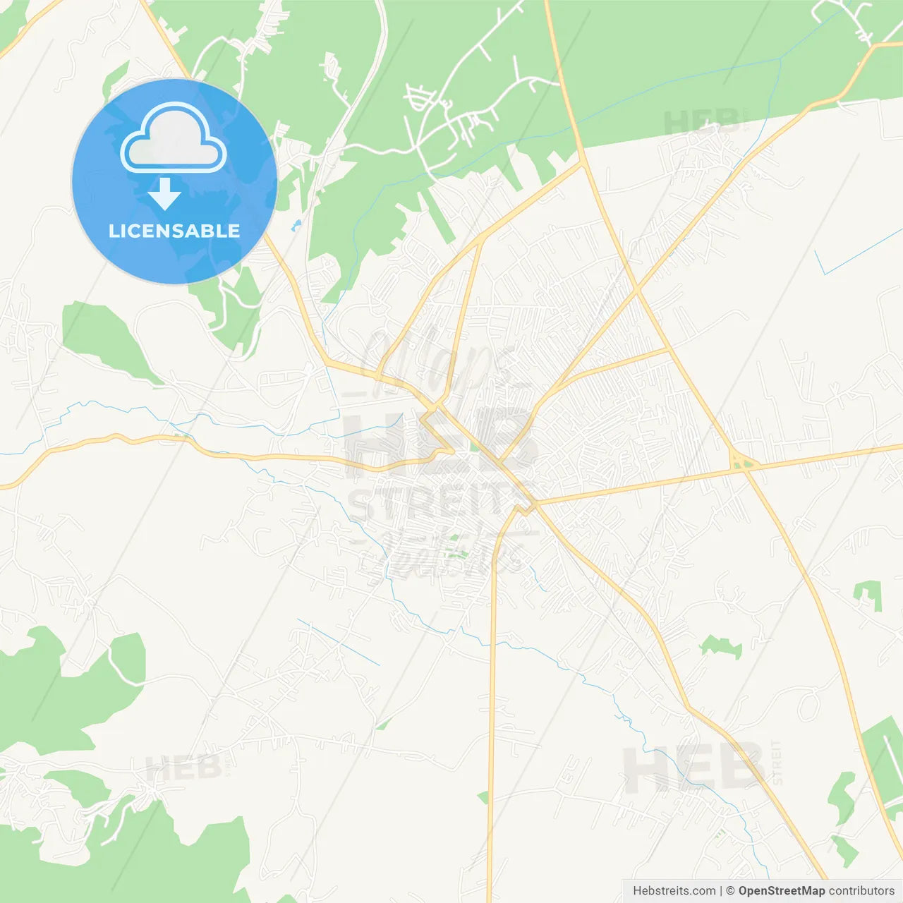 Ferizaj / Urosevac, Kosovo Vector Map - Classic Colors