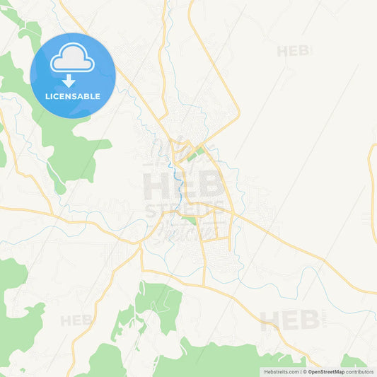 Gjakove / Dakovica, Kosovo Vector Map - Classic Colors