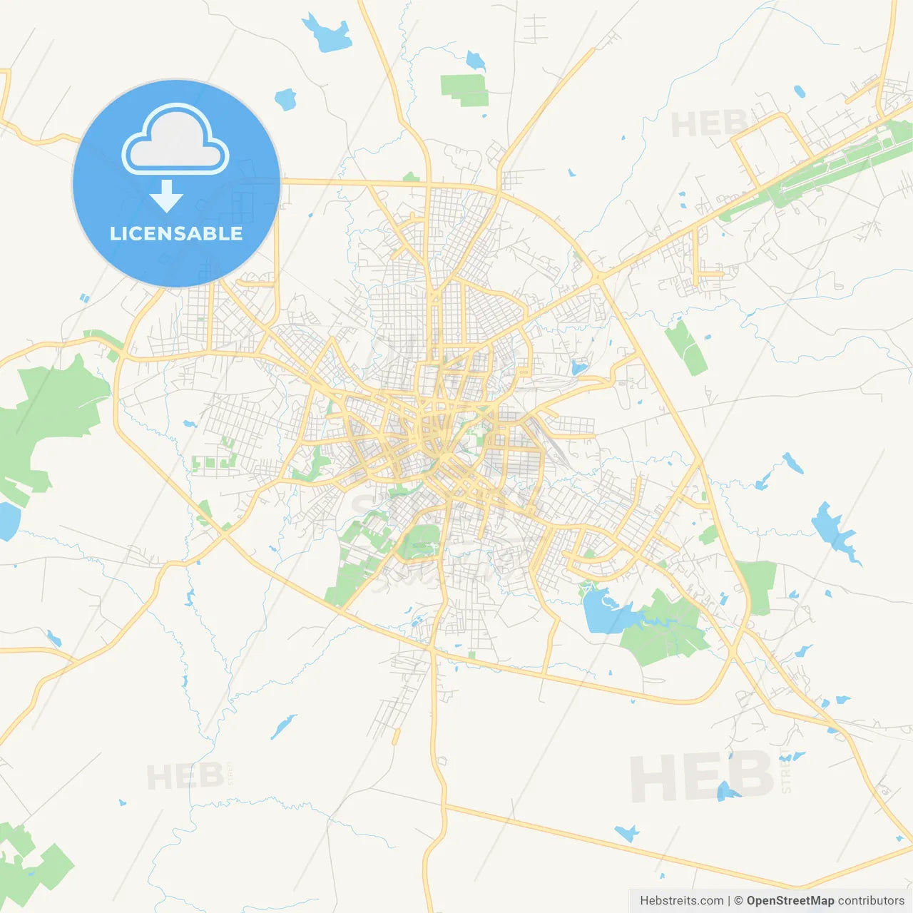 Empty vector map of Camagüey, Camagüey, Cuba
