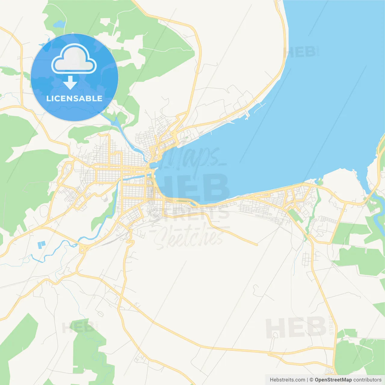 Empty vector map of Matanzas, Matanzas, Cuba