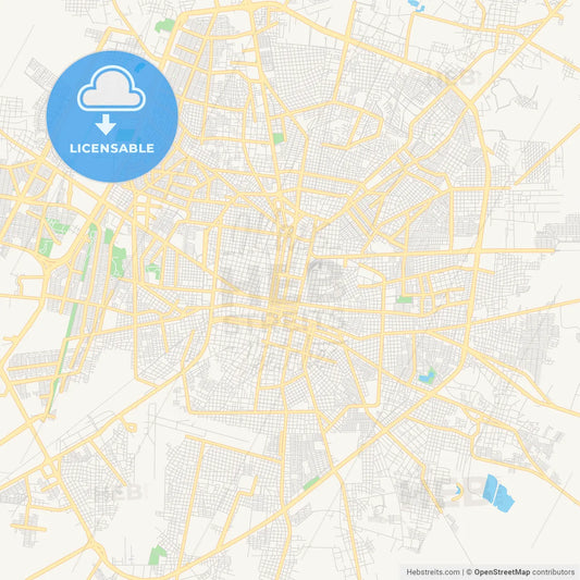 Empty vector map of Mérida, Yucatán, Mexico