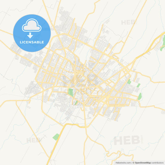 Empty vector map of Colima, Colima, Mexico
