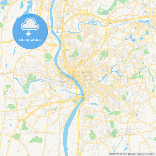Empty vector map of Springfield, Massachusetts, USA