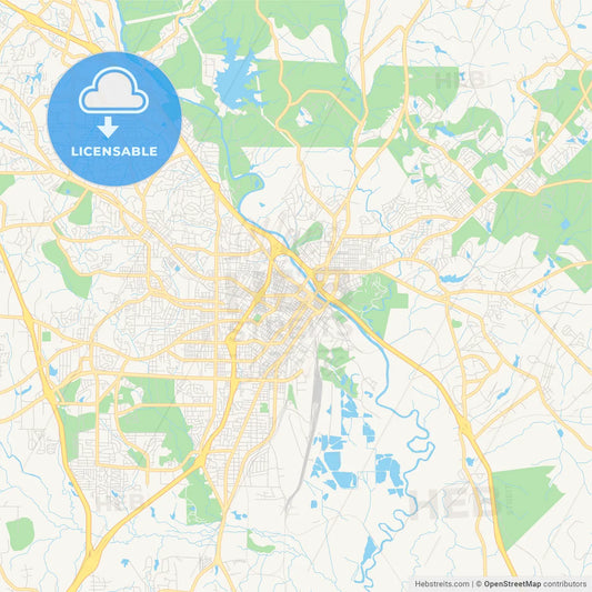 Empty vector map of Macon, Georgia, USA