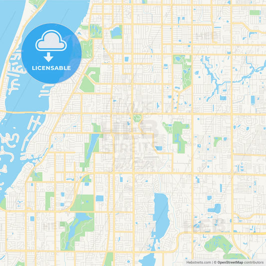 Empty vector map of Largo, Florida, USA