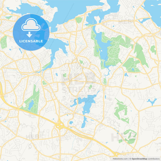 Empty vector map of Weymouth Town, Massachusetts, USA