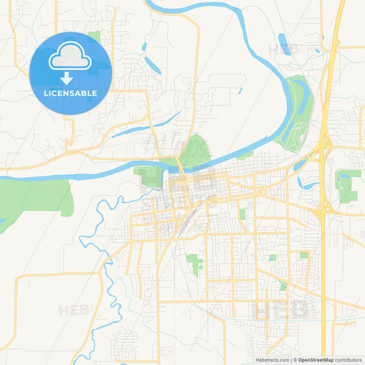 Empty vector map of Albany, Oregon, United States of America