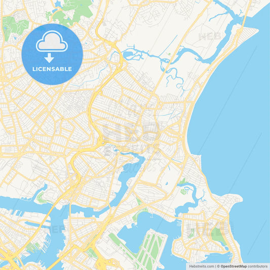 Empty vector map of Revere, Massachusetts, United States of America