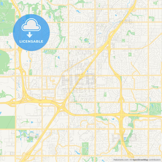 Empty vector map of Lenexa, Kansas, United States of America