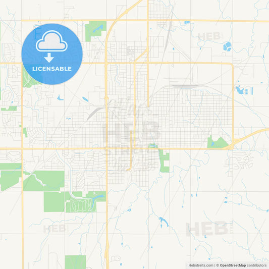 Empty vector map of Enid, Oklahoma, United States of America