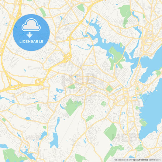 Empty vector map of Peabody, Massachusetts, United States of America