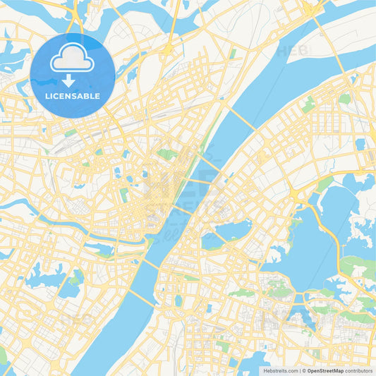 Printable street map of Wuhan, China