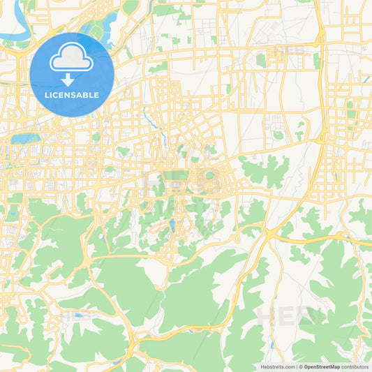 Printable street map of Jinan, China