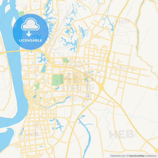 Printable street map of Wuhu, China