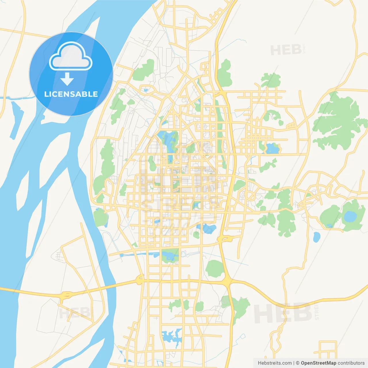 Printable street map of Ma-anshan, China