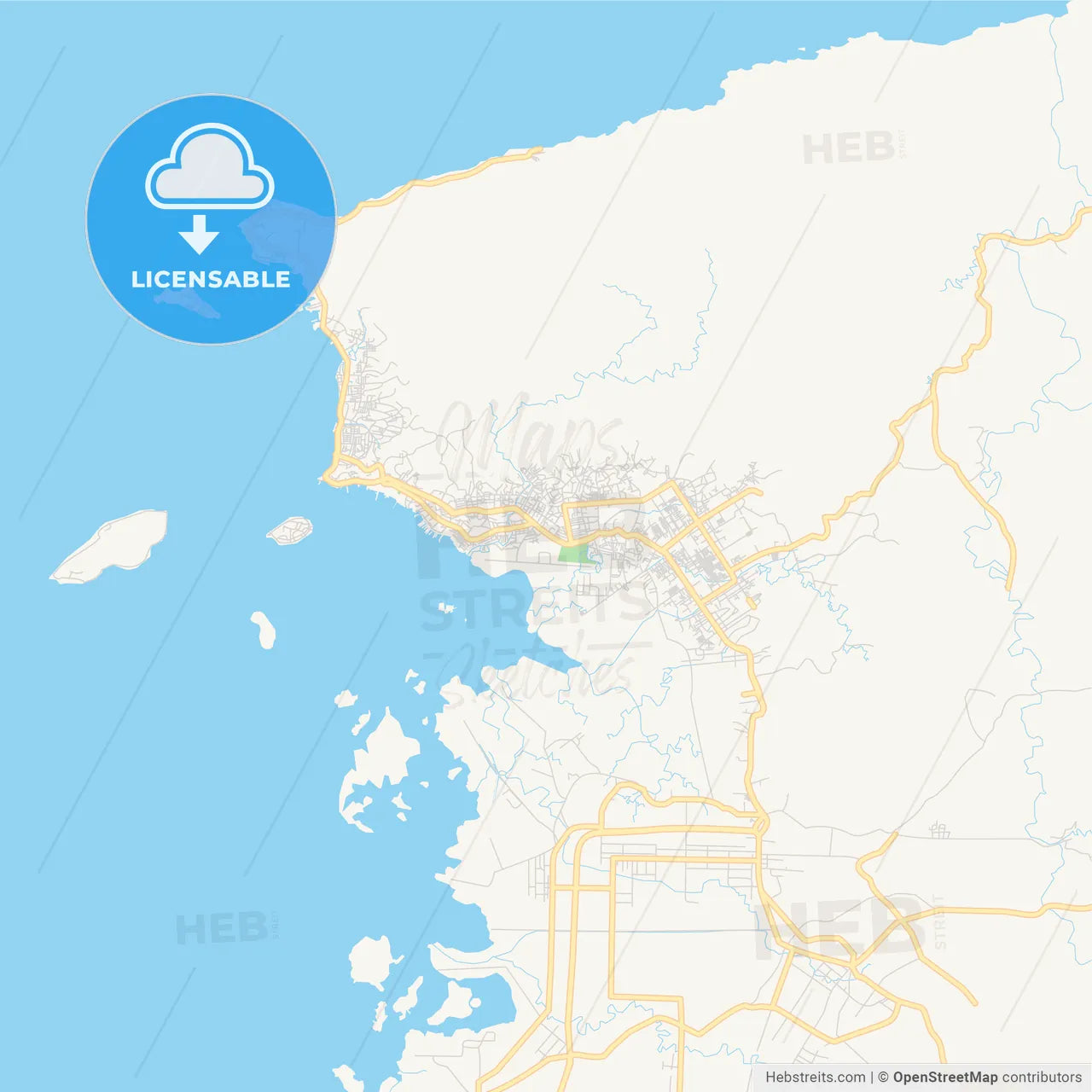 Printable street map of Sorong, Indonesia