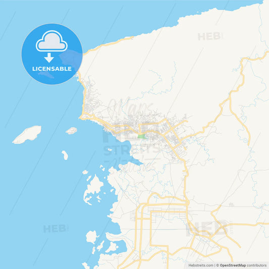 Printable street map of Sorong, Indonesia