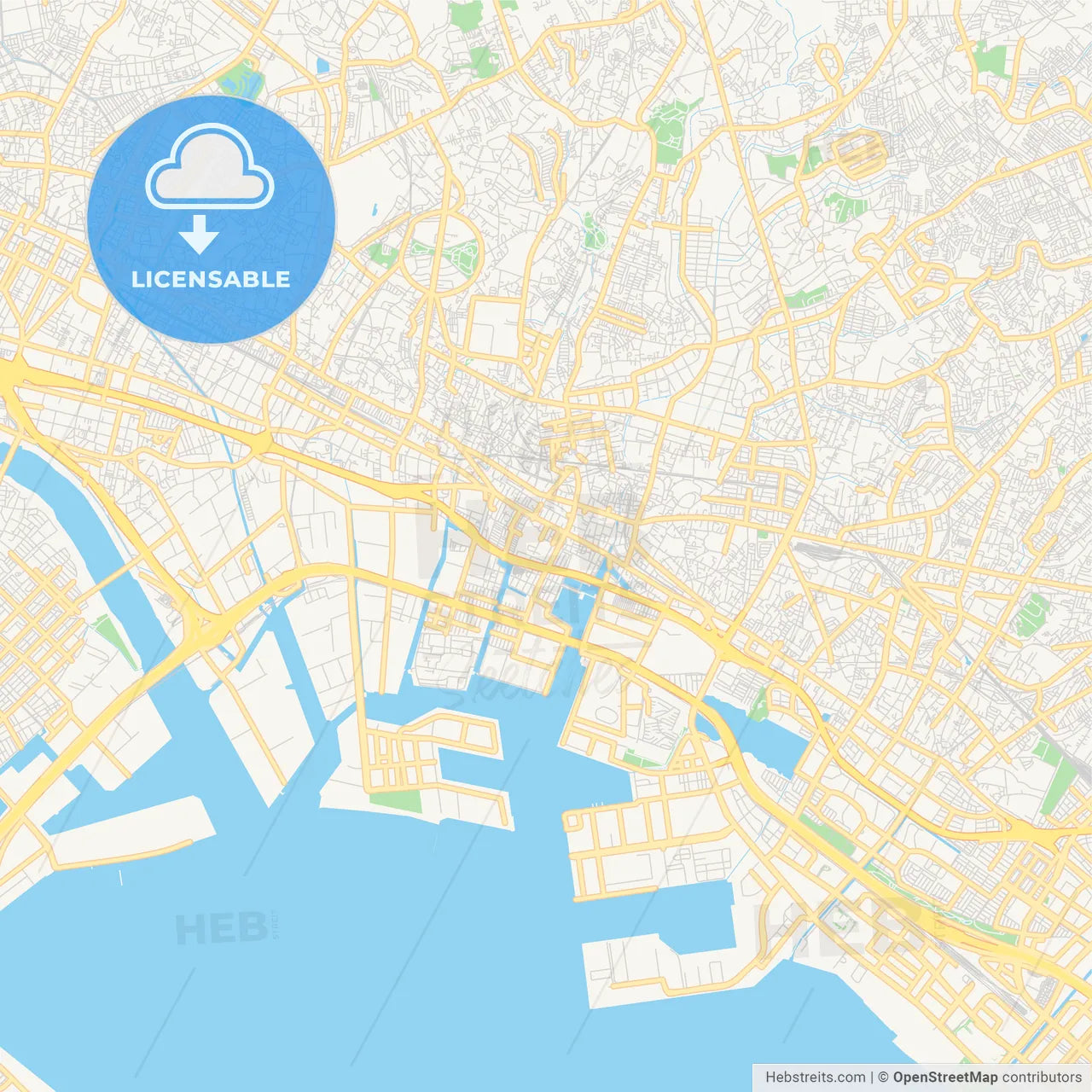 Printable street map of Funabashi, Japan