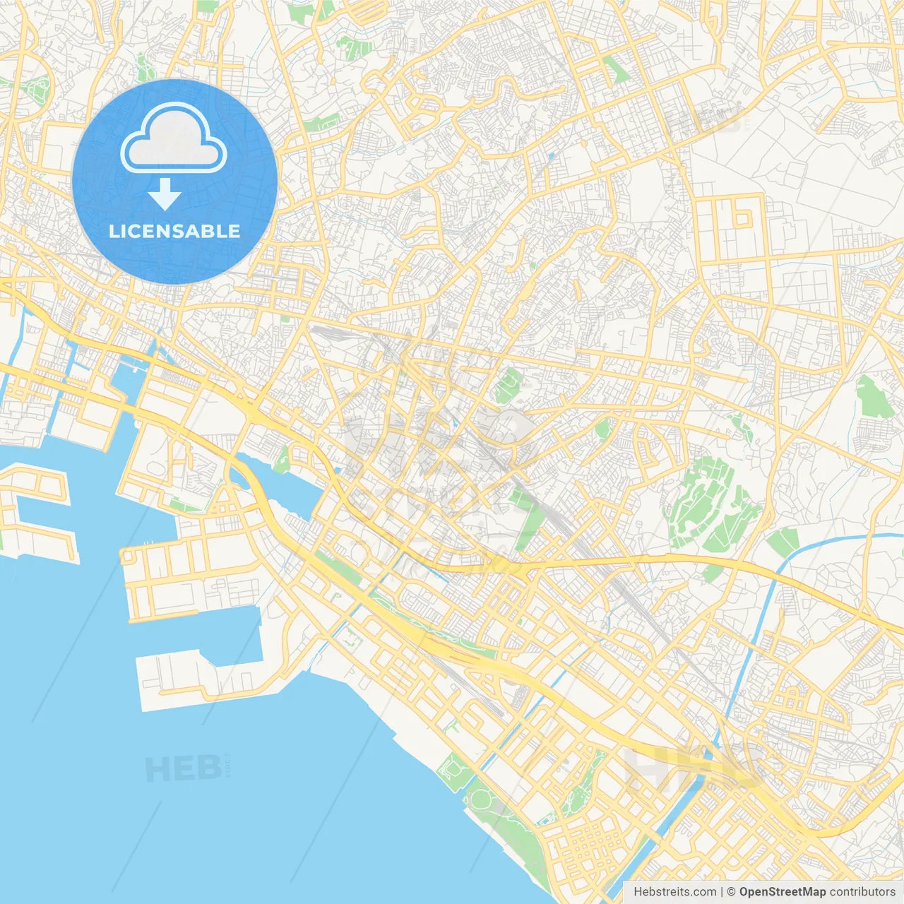 Printable street map of Narashino, Japan