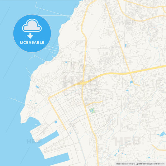 Printable street map of Laem Chabang, Thailand