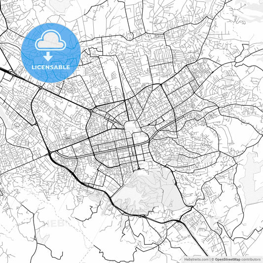Vector PDF map of Tirana, Albania