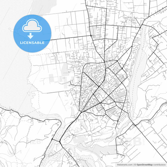 Vector PDF map of Shkodër, Albania