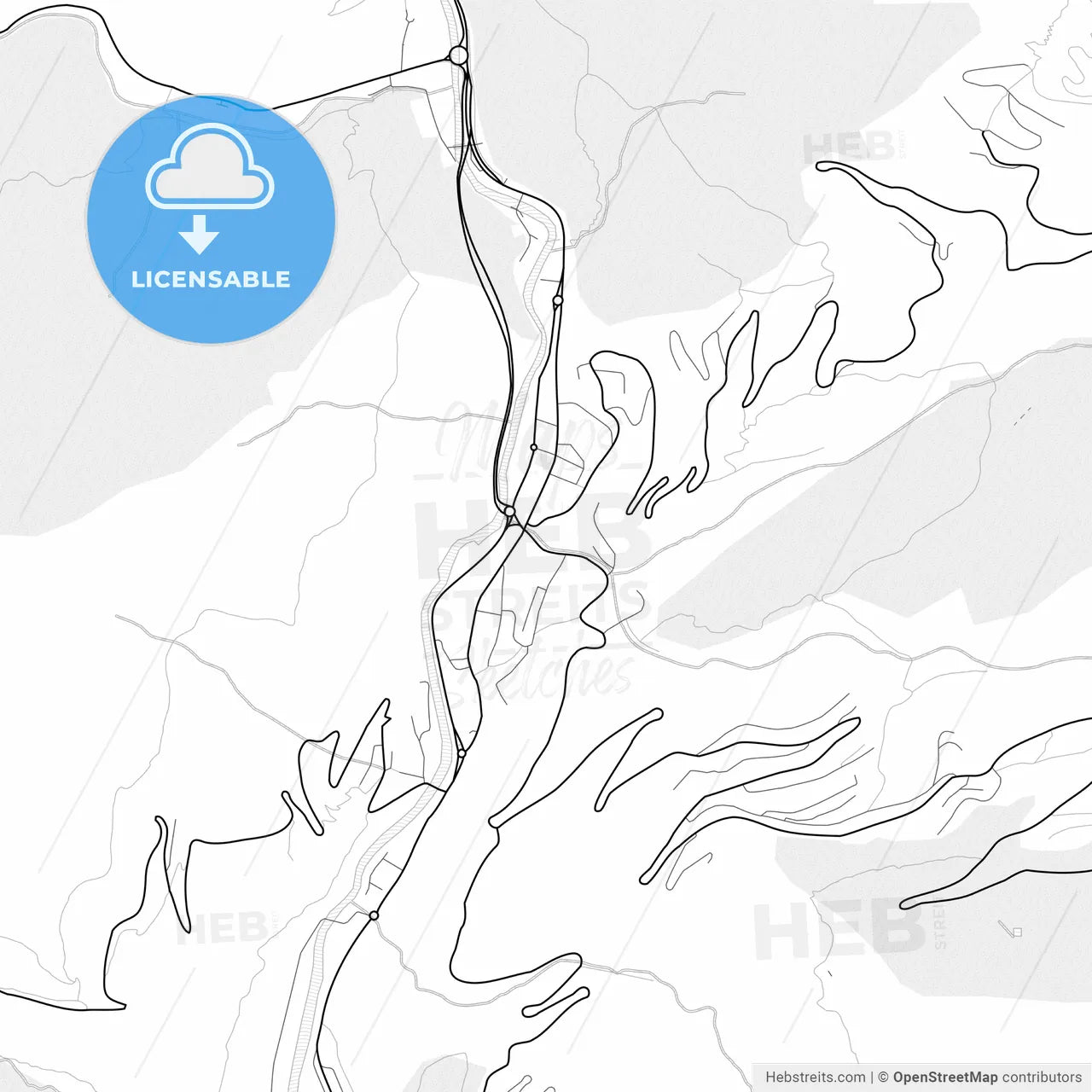 Vector PDF map of Sant Julià de Lòria, Andorra