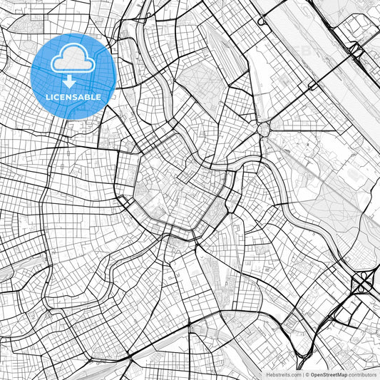 Vector PDF map of Vienna, Austria