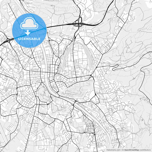 Vector PDF map of Salzburg, Austria