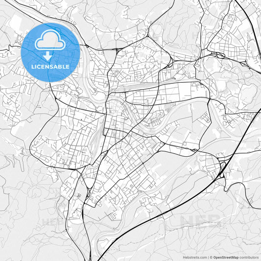 Vector PDF map of Villach, Austria