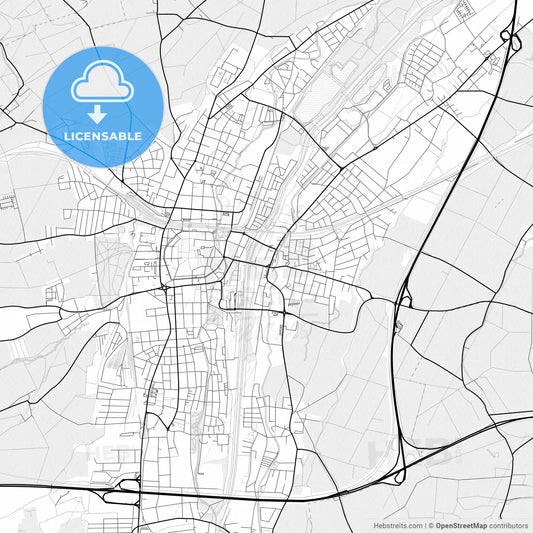 Vector PDF map of Sankt Pölten, Austria