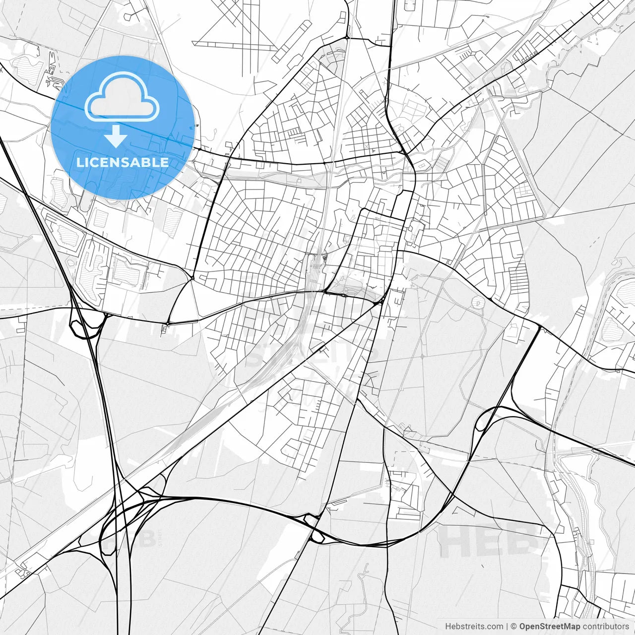 Vector PDF map of Wiener Neustadt, Austria