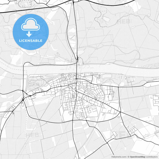 Vector PDF map of Tulln, Austria