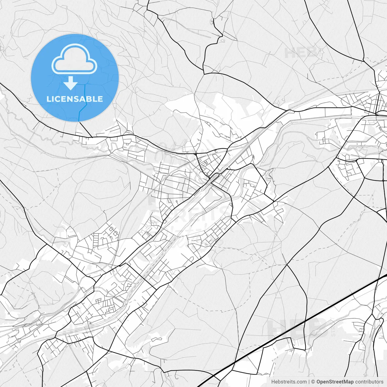 Vector PDF map of Ternitz, Austria