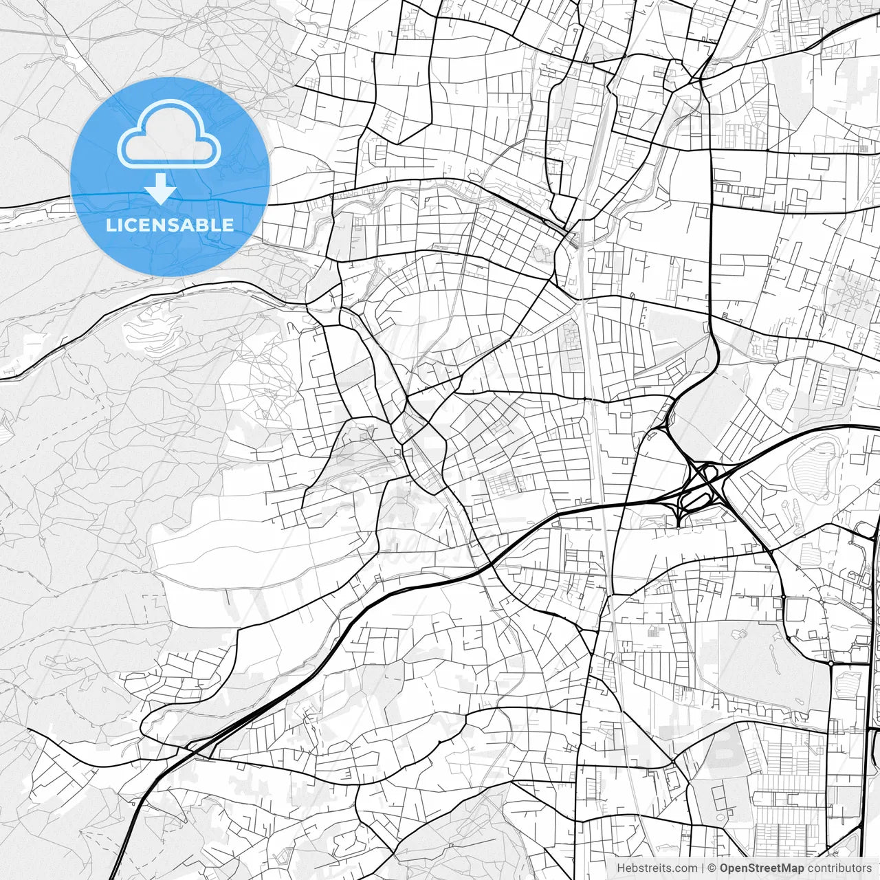 Vector PDF map of Perchtoldsdorf, Austria