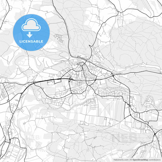 Vector PDF map of Vöcklabruck, Austria