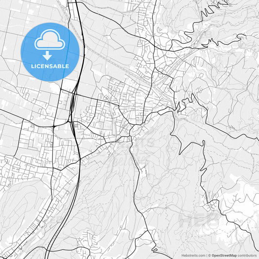 Vector PDF map of Rankweil, Austria