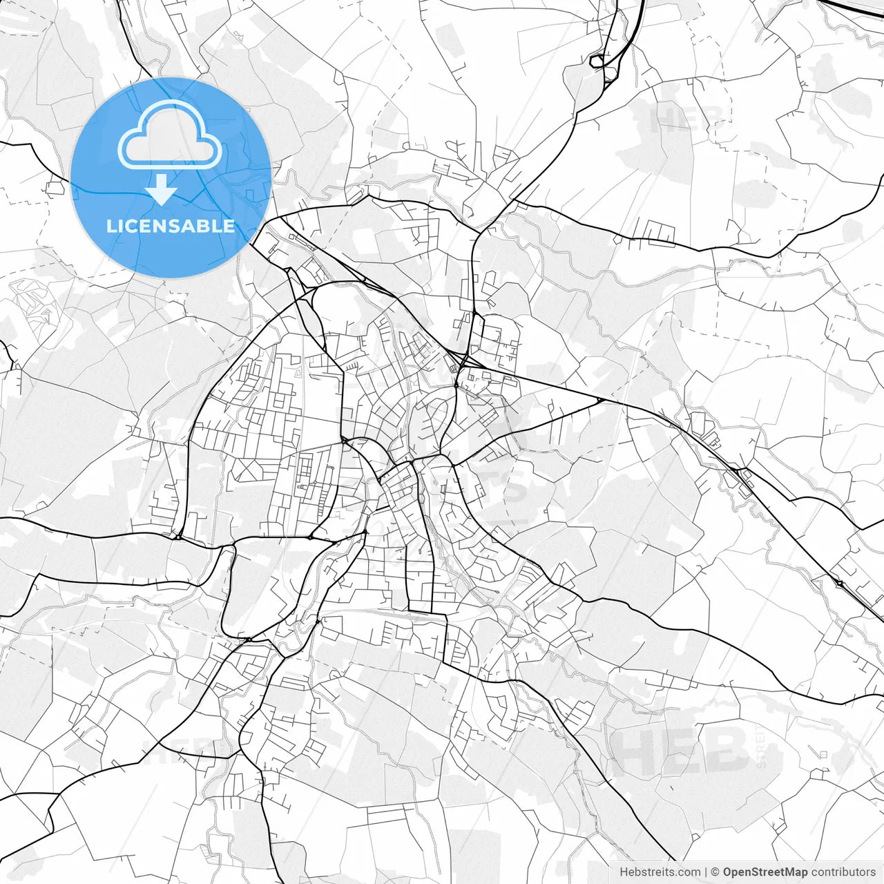 Vector PDF map of Ried im Innkreis, Austria