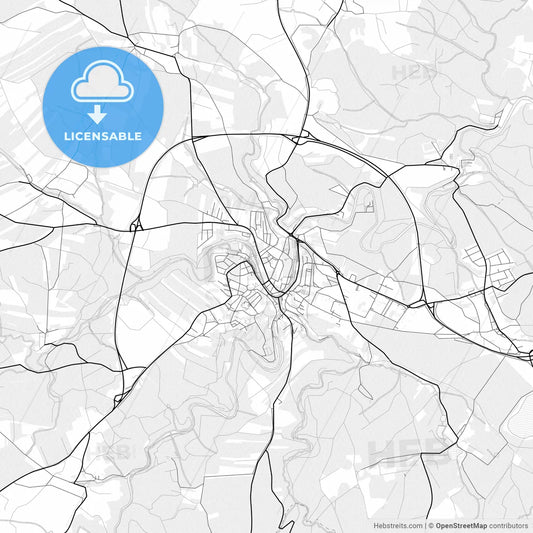 Vector PDF map of Zwettl, Austria