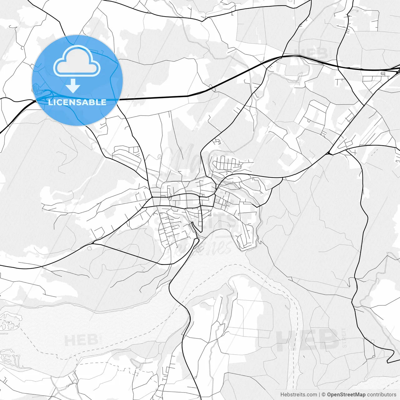 Vector PDF map of Völkermarkt, Austria