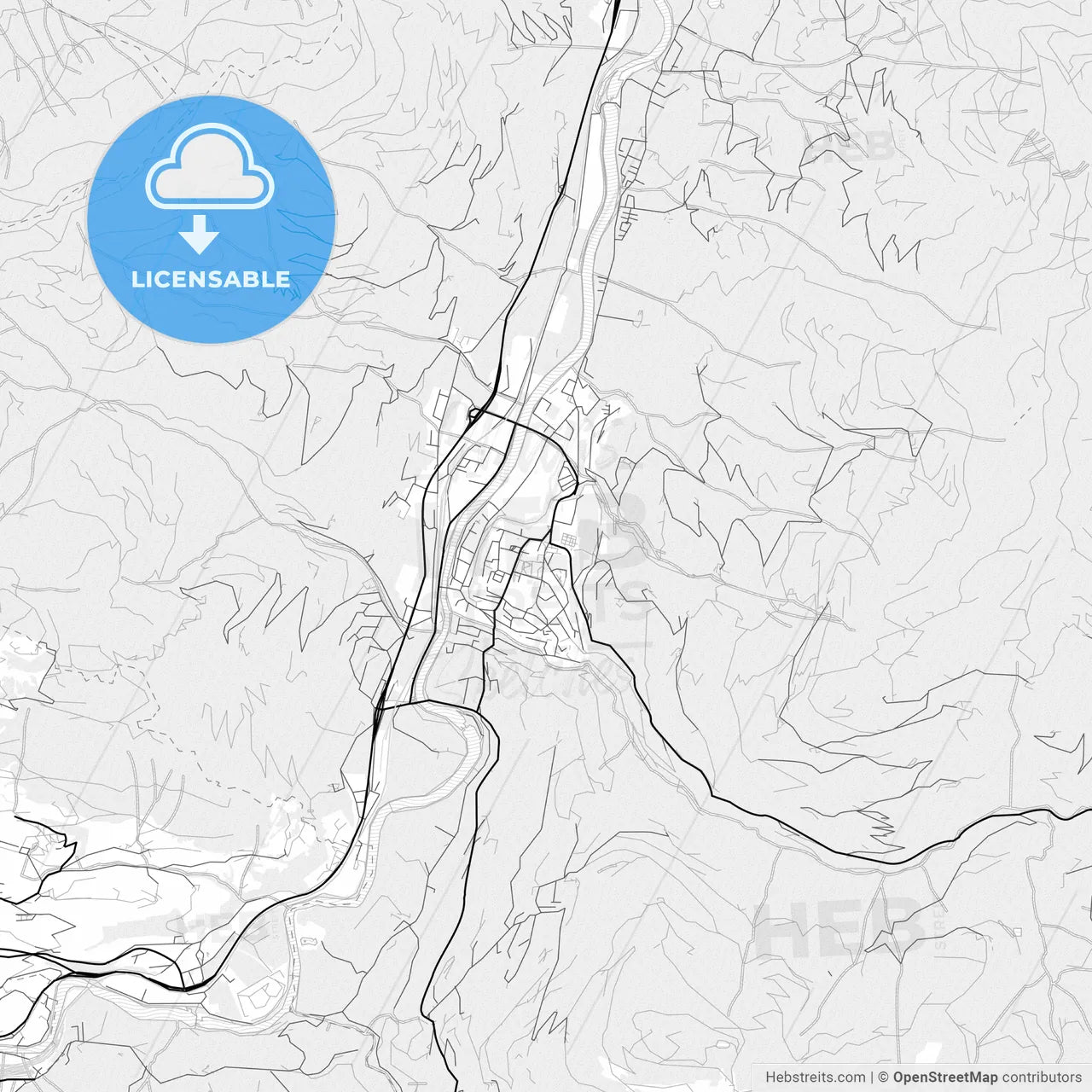 Vector PDF map of Sankt Johann im Pongau, Austria